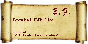 Bocskai Félix névjegykártya